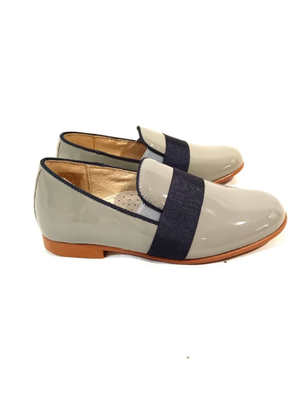 Manelli Girls Shoes Size 11 USA 28 EU New Loafers Slip On Flats Light Grey Color